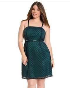 Lane Bryant türkis/marine ärmelloses Kleid mit Gürtel, Übergröße 22 - Bild 1 von 11