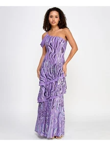 MORGAN & CO Womens Purple Lined Single Strap With S Formal Dress Juniors 9 - Picture 1 of 11