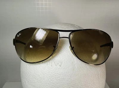 RAY-BAN RB3342 004/51 60-12mm 2N TOP BROWN TONE GRADIENT WARRIOR WRAP SUNGLASSES - Image 1 of 4