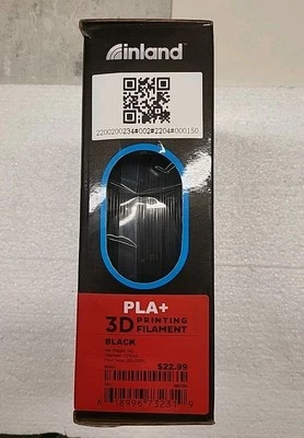 Inland 1.75mm Black Highspeed PLA  + 3D Printer Filament 1KG With  Spool - Image 1 of 2