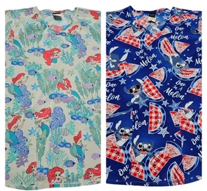 Disney Scrub Top Size Small Ariel And Stitch LOT Of 2 Womens Pediatric Med Tech - Picture 1 of 13