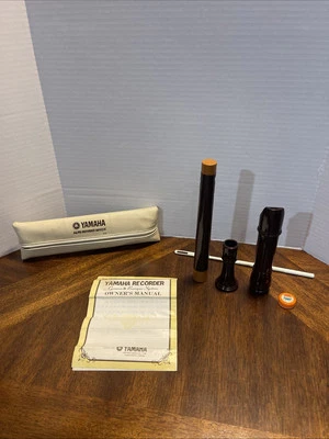 Yamaha Alto 18” Recorder Baroque Brown 3 Piece, Case, Grease Japan, Vintage  - Image 1 of 4