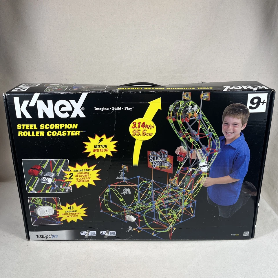 KNEX Steel Scorpion Roller Coaster 265300 1035 Pieces Open Box Complete NEW - Image 1 of 4