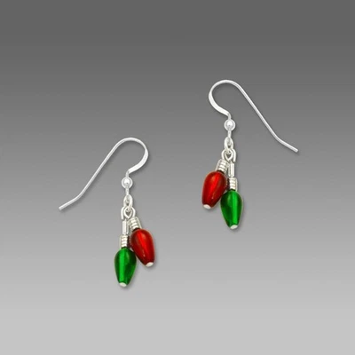 Pendientes Sienna Sky Holiday Gancho Esterlina Cuentas Rojo y Verde Luces de Navidad Foto 1 de 4