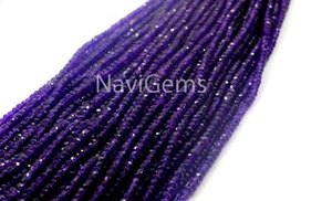Good Quality 13" Long Strand Natural Blue Amethyst 4.5 MM Faceted Rondelle Bead - Picture 1 of 6