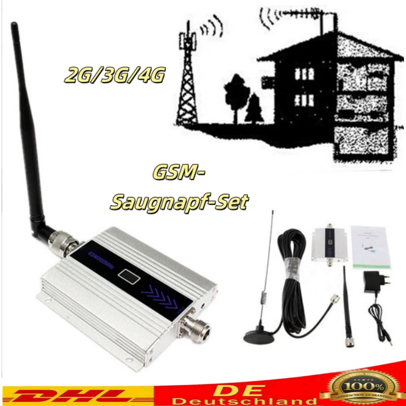 Handy-Signalverstärke Set GSM900/902MHz 2G/3G/4G Booster Repeater Antenna Kit DE - Bild 1 von 4