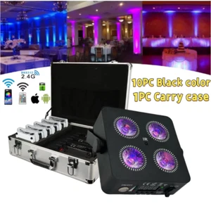 10PC+4X18W RGBWAUV Wireless IR Battery Power Wifi Led Par Light dj Smart Light - Picture 1 of 9