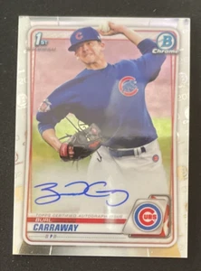Burl Carraway | 2020 | Bowman Draft Chrome | Auto Refractor | RC | Chicago Cubs - Picture 1 of 3