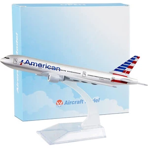 16cm American B777 Aircraft Model Plane 1:400 Alloy Model With Display Stand O - Imagen 1 de 7