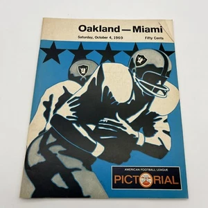 Oakland Raiders vs Miami Dolphins 4. Oktober 1969 AFL Programm Bild OM-2 - Bild 1 von 21