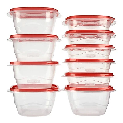 Rubbermaid TakeAlongs Surtido Juego de 10 Contenedores de Almacenamiento de Alimentos Rojo Foto 1 de 4