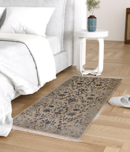 2x5 Area Rugs for Bedroom Bedside Floral Decor Handmade Oriental Wool Carpet  