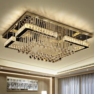 Lámpara de techo de techo LED rectangular moderna grande de cristal lámpara de techo LED - Imagen 1 de 19