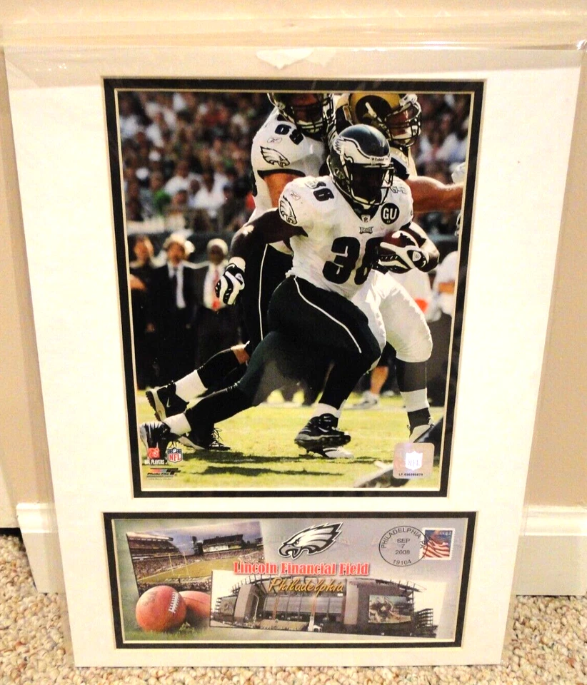 FOTO Y SOBRE PICTÓRICO PHILADELPHIA EAGLES BRIAN WESTBROOK en 16 X 12" MAT Foto 1 de 1