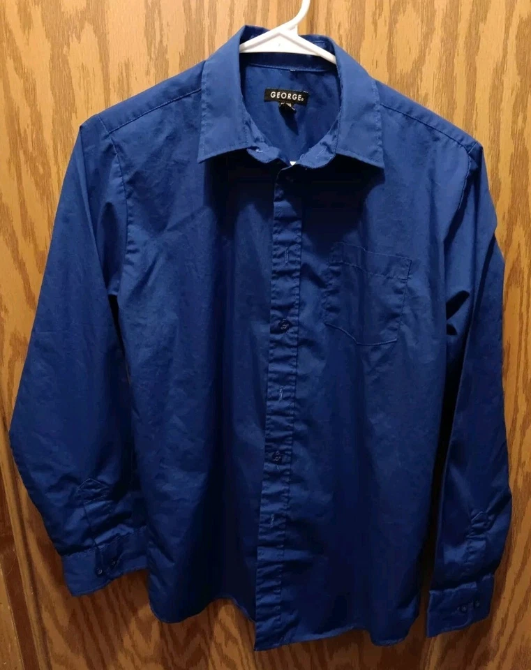 Camisa de vestir George para niños color azul talla XXL 18 Foto 1 de 3