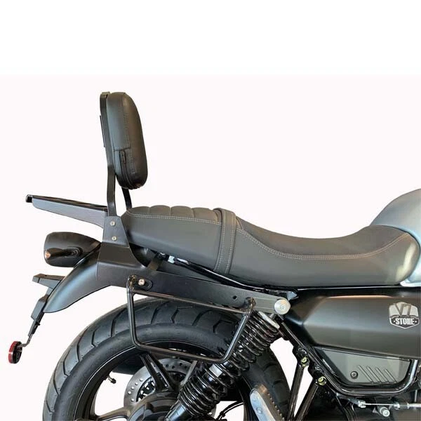 Schienalino alto 35cm  nero con portapacchi per Moto Guzzi V7 850 stone special Foto 1 de 2