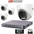 Hikvision CCTV System KIT 4K DVR ColorVu 4 x 5mp Kuppel DS-2CE72HFT-F 20M UK 1TB