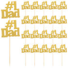 25 Happy Fathers Day Cake Toppers 1Dad Cupcake Picks Gold Party Decor-LF