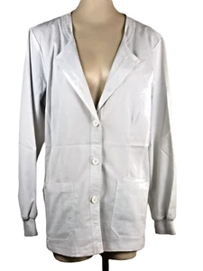Nrg By Barco Unisex White Dental Lab Coat Long Sleeve Front Pockets Size XL - Picture 1 of 6