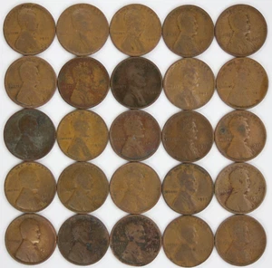 Roll of Fifty (50) 1911 Lincoln Wheat Cents - Picture 1 of 4