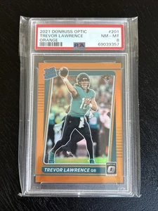 Trevor Lawrence Donruss Optic 2021/199 PSA 8 naranja #201 Jaguars - Imagen 1 de 2