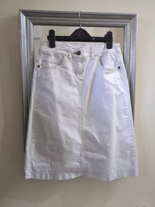 Boden White Denim Skirt Size 8R - Picture 1 of 6