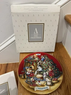 Plato decorativo vintage 1992 Avon porcelana compartir navidad con amigos Foto 1 de 4