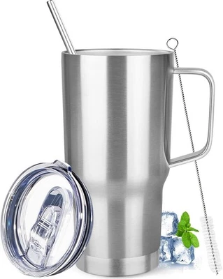 20 oz Tumbler with Handle Stainless Steel Insulated Coffee Mug Tumbler with Lid