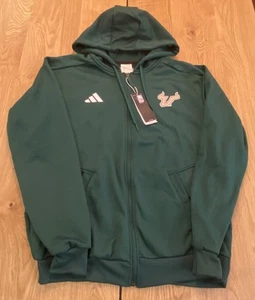 Adidas USF South Florida Bulls Jacket Full Zip Hooded Team Issued Men M Logo NWT - Picture 1 of 12