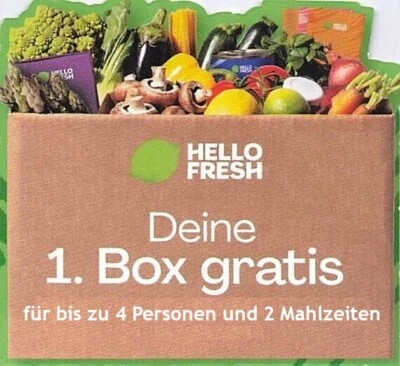 HelloFresh Gratis Kochbox Gutschein (2  Mahlzeiten für 4 Personen) - Bild 1 von 2