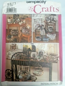 Country Covered Baskets Frames Boxes Simplicity 9471 Craft Sewing Pattern UC FF - Picture 1 of 4