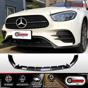 Mercedes E Class W213 E43 E53 AMG Line Front Splitter Spoiler Lip Gloss Black - Picture 1 of 8