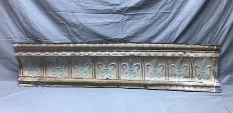 1 Antique One Tin Ceiling Border Trim Flora Dis Lis Gray Vintage Old 875-22B Cover