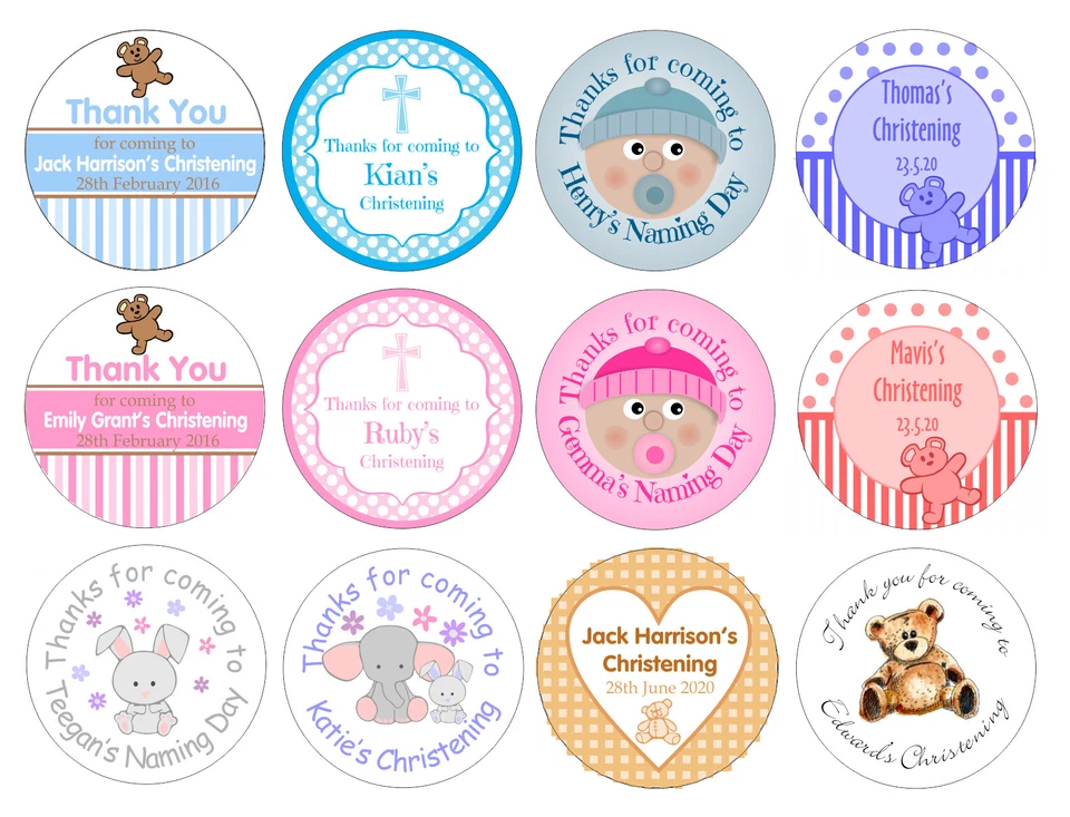48 personalised stickers for Christening / Naming Day - Image 1 of 1