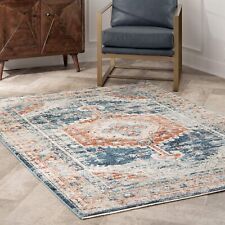 nuLOOM Harley Faded Medallion Accent Rug, 3x5, Blue 3 ft x 5 ft