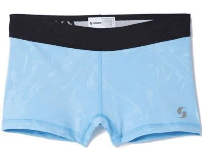 Girl's MEDIUM (8-10) Soffe Dri Low Rise Compression Shorts Surf Blue Splatte NWT - Image 1 of 4