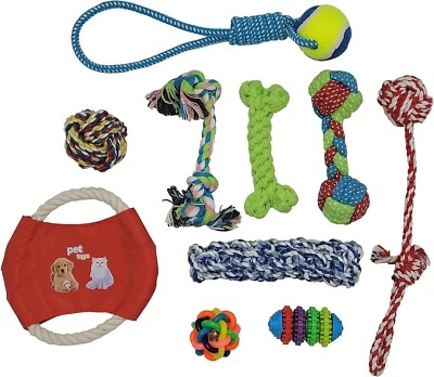 Supawdupaw 10Pack Dog Toys Braided Rope Durable for Chewer Interactive Rope Toys - Image 1 of 3
