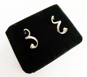 Vintage Sterling Silver Fancy Curly Swirl Twirled Spiral Earrings - Nice! - Picture 1 of 6