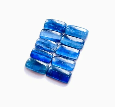 AAA+ 7x14mm Cojín Cianita Azul Natural Cabujón Piedras Preciosas Sueltas Lote de 10 piezas Foto 1 de 3