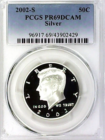 2002-S 50C Kennedy Half Dollar PCGS PR69DCAM  90% Silver 22lcac0813 Cover
