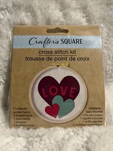 Crafter's Square Cross Stitch HEARTS & LOVE Kit NEW - Picture 1 of 2