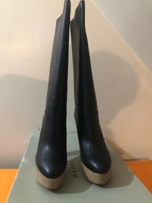 Marni Women's Tall Clog Boot,Onyx,39 EU/9 US Foto 1 de 4