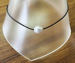 14.1mm!! AUSTRALIAN SOUTH SEA WHITE PEARL NECKLACE/ SLIDER- 100% UNTREATED +CERT - Bild 1 von 1