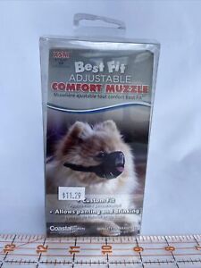 Coastal Best Fit Mesh XSM Dog Muzzle Adjustable & Breathable Black 3” - 3 1/2”