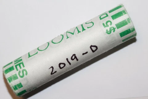 OBW Brilliant Uncirculated roll of 2019-D Roosevelt Dimes (50 coins) Cover