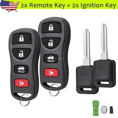 2 For 2002 2003 2004 2005 2006 Nissan Maxima Altima 350Z Entry Remote Fob + Key - Image 1 of 4