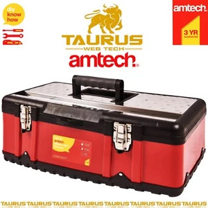 23" AMTECH Heavy Duty Metal Tool Box 585mm Steel Top Lid Panel Latch Closures UK - Picture 1 of 3