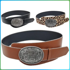 WomenVintage Leather Waist Belt Dress Belts Jeans Pants Lady Metal Buckle Gifts - Picture 1 of 7