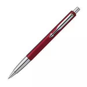Parker Vector Standard Chrome Trim Ball Pen, Red Body, 1 Count (Pack of 1) - Picture 1 of 4