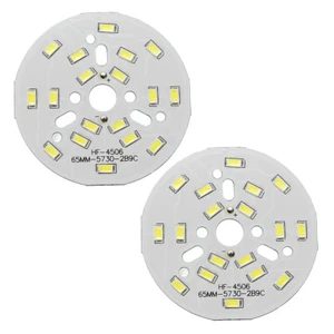 300mA 9W 18 LEDs 5730 LED Chip Aluminum Board Pure White 65mm Dia 2pcs - Picture 1 of 4